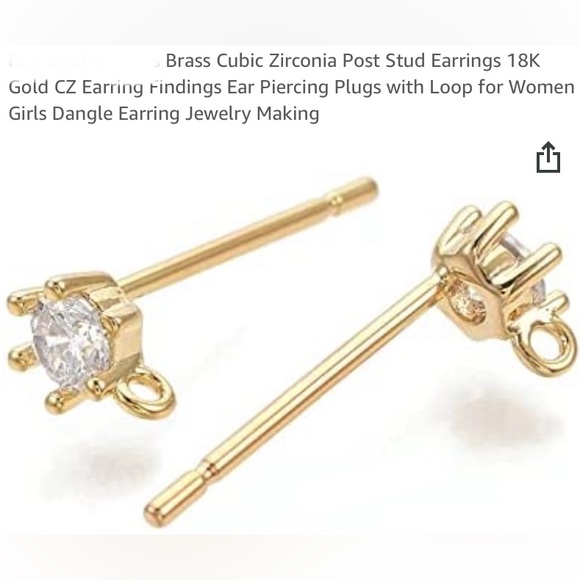 Cubic Zirconia Post Stud With Dangling Drop Purple Cubic Crystal Pendant - Picture 9 of 15